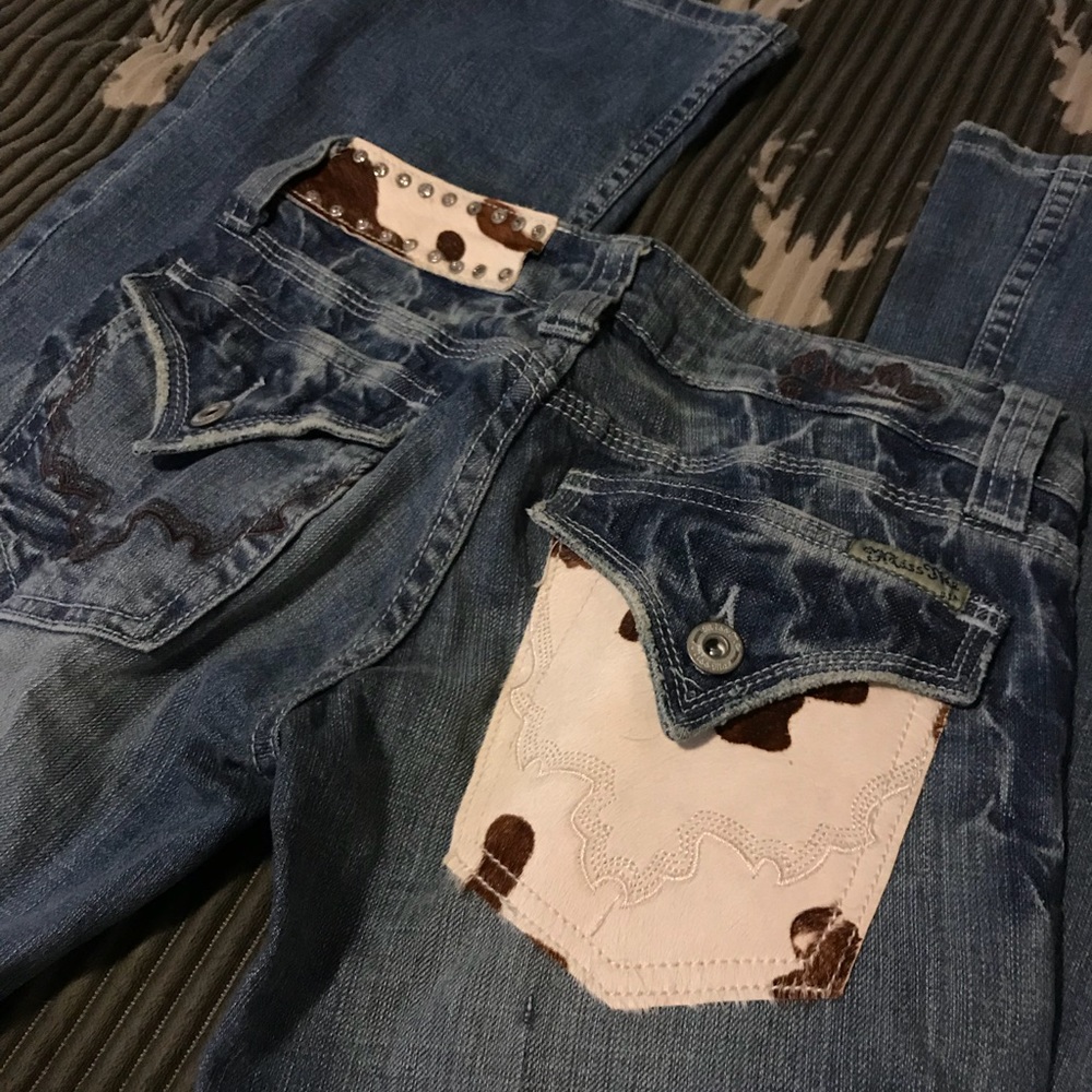 Miss Me Cowhide Jeans
